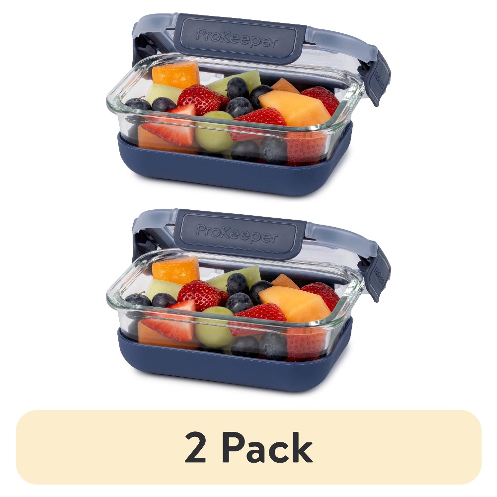 Glass Meal Prep Container - Confezione da 2 contenitori in vetro