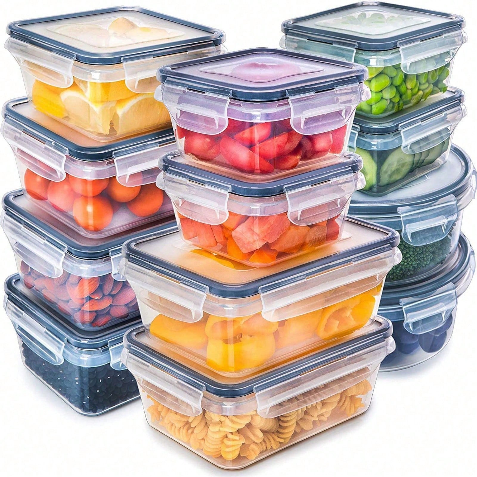 Food Storage Freezer - 12 contenitori in plastica sigillati per
