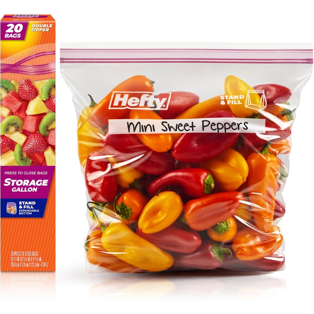Food Storage Freezer - Sacchetti in Plastica Richiudibili a Pressione,