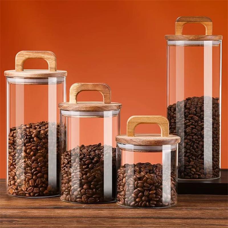 Glass Meal Prep Container - Barattolo di vetro trasparente con coperchio