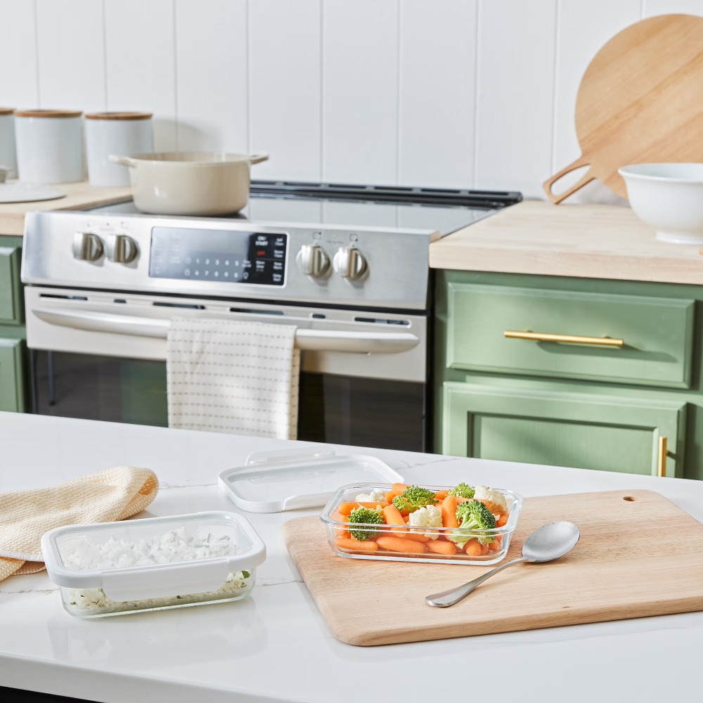 Best Food Storage - Contenitore rettangolare in vetro per alimenti