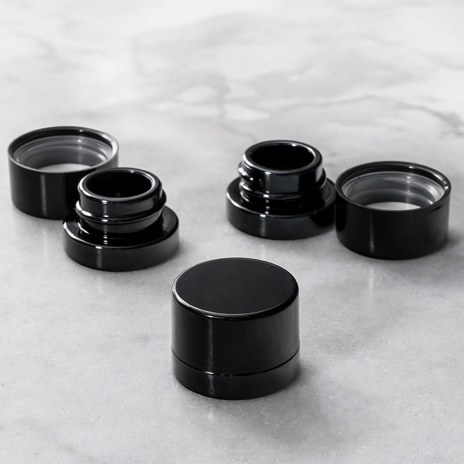 Glass Meal Prep Container - Barattoli di vetro nero spesso da