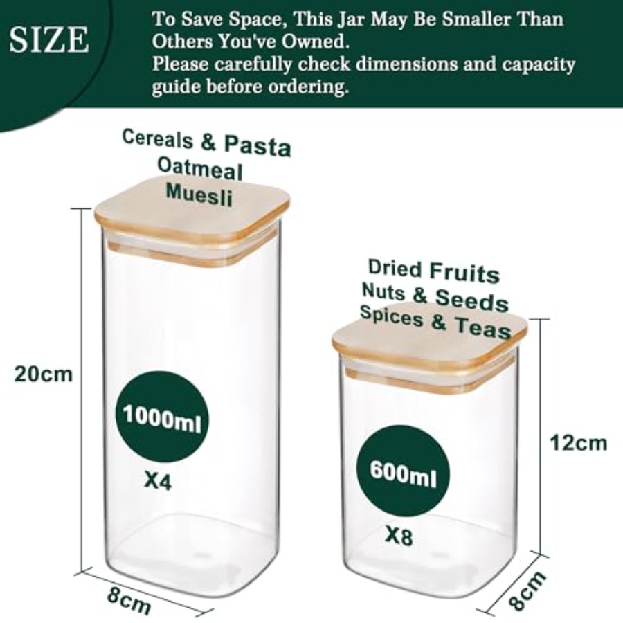 Set di 12 Barattoli Quadrati i - Food Storage Jars recensione e prezzo