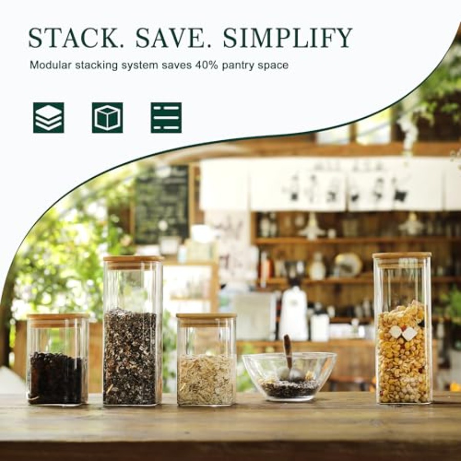 Set di 12 Barattoli Quadrati i - Food Storage Jars recensione e prezzo
